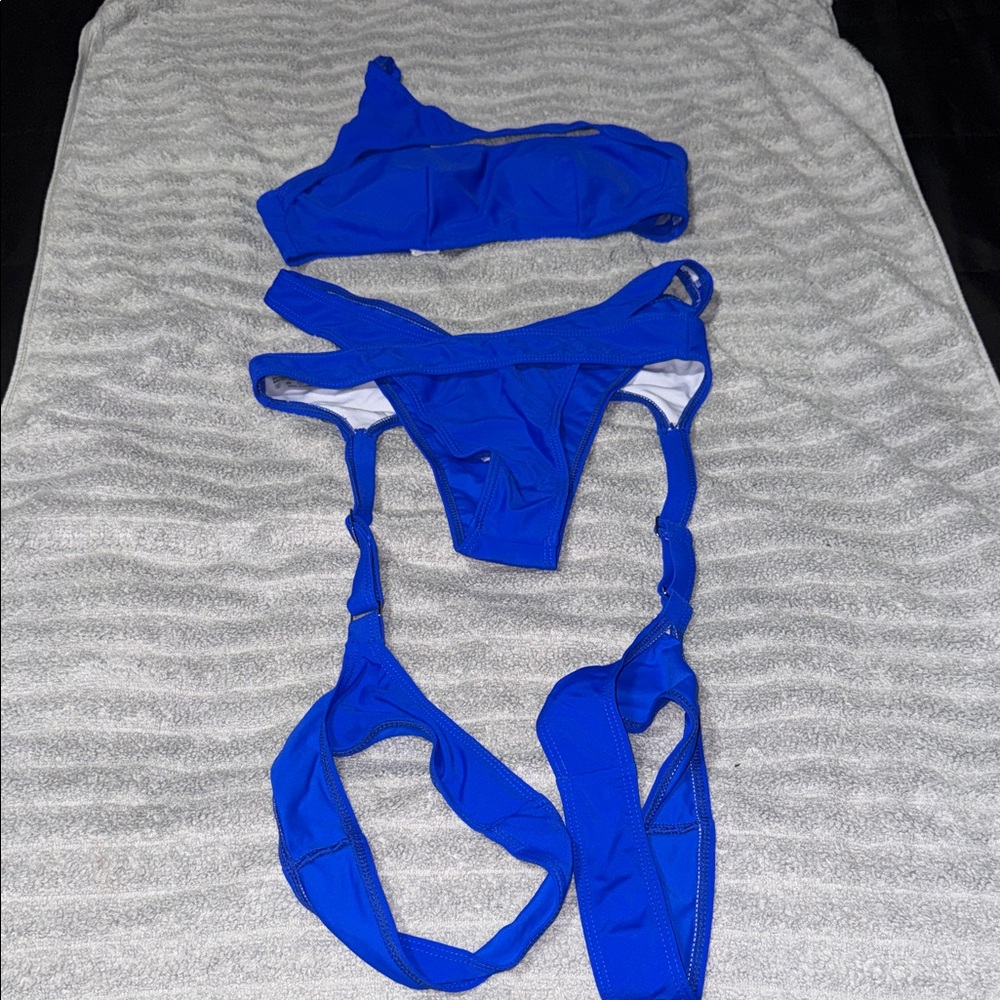 Vibrant Blue Strappy Bikini Set